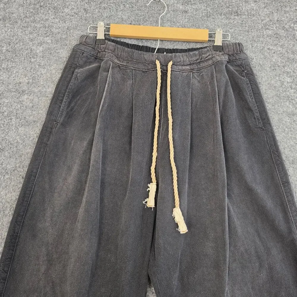 Dr. Collectors Pants Men Medium Teddy Forever Pleated Gray Linen Sweatpants USA